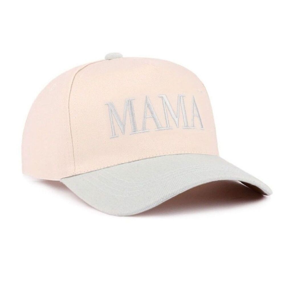 Mama Two-Tone Cotton Cap‎ Cougar Denim Light Blue O/S NEW